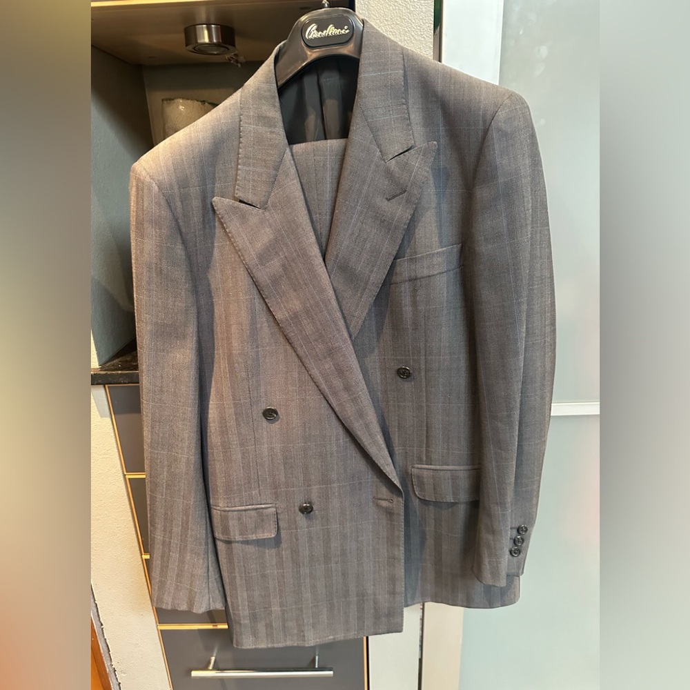 Corneliani Gray Double-Breasted Suit